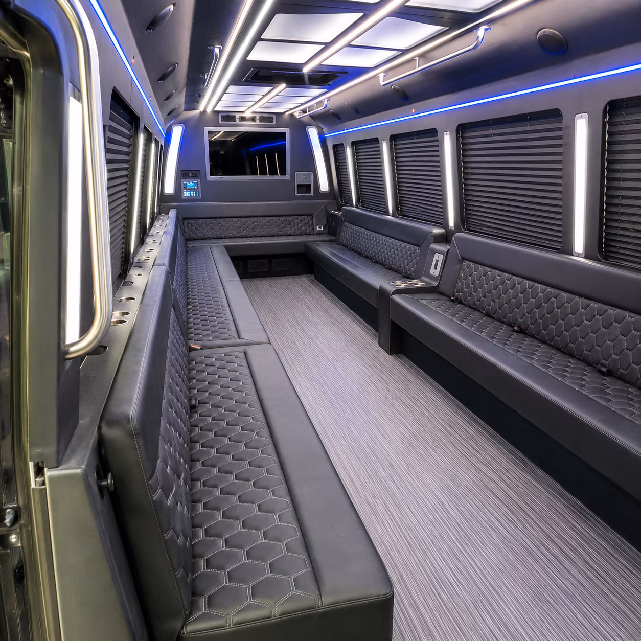 McAllen Birthday, Sweet 16, & Quinceañera Transportation party bus exterior