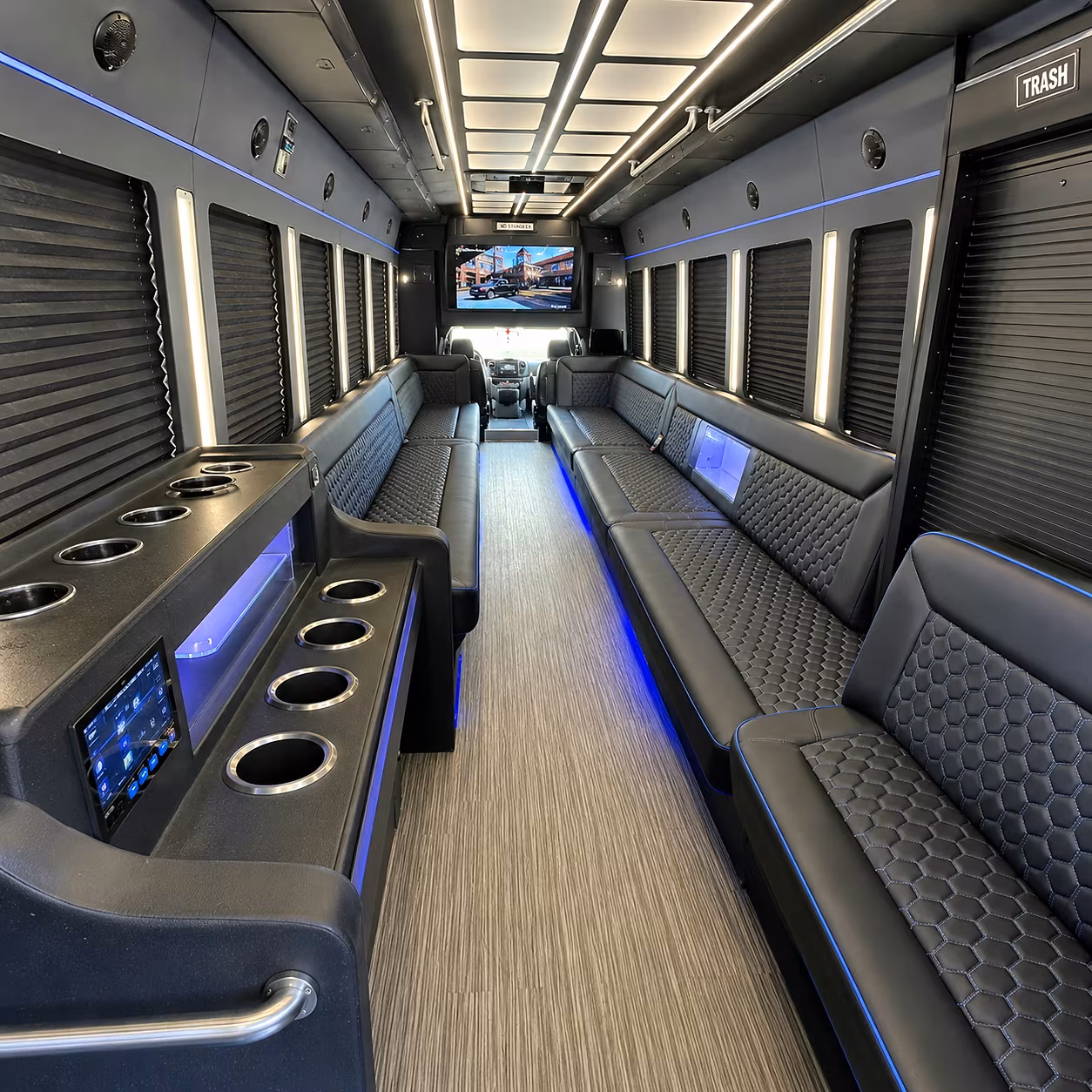 McAllen Concert & Music Festival Transportation party bus interior