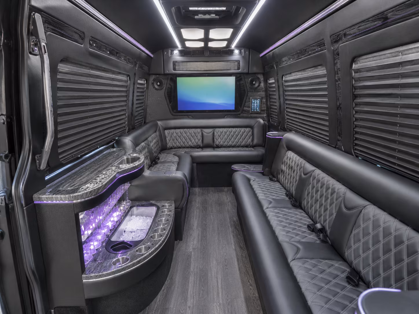 McAllen Corporate Transportation party bus interior