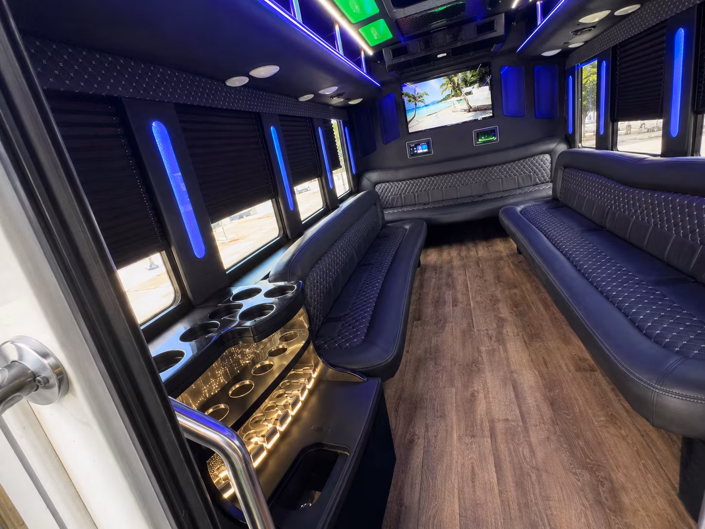 McAllen Private Event Transportation party bus exterior