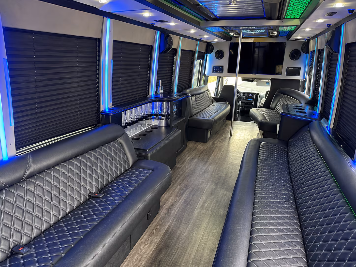 McAllen Private Event Transportation party bus exterior