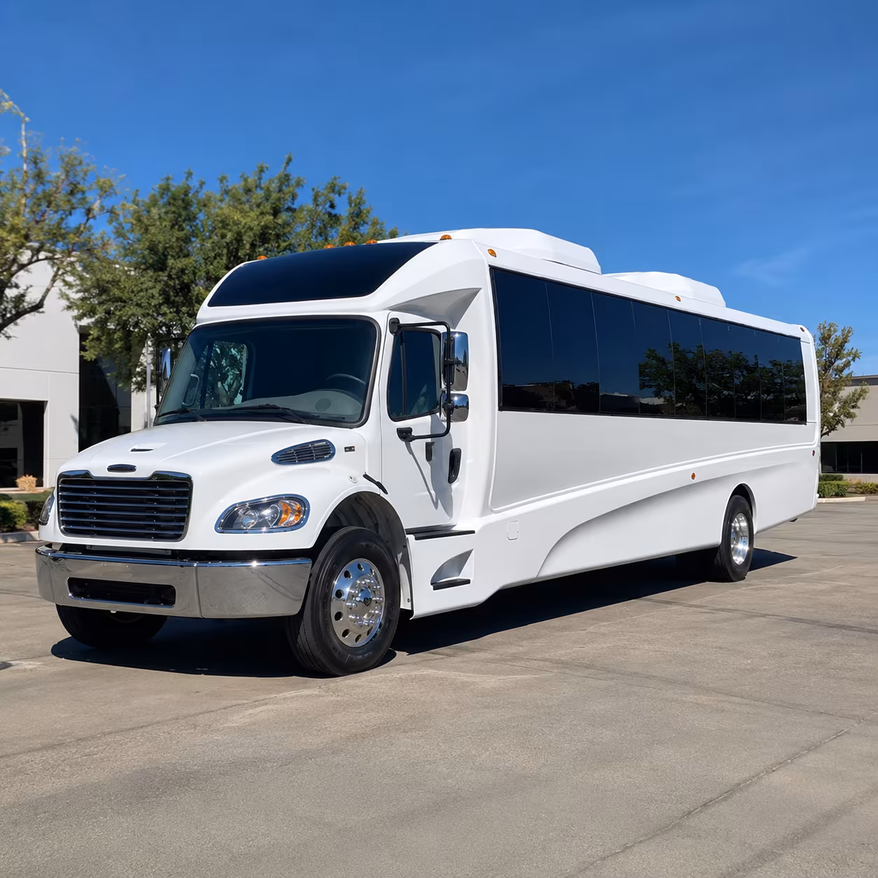 McAllen School Event Transportation party bus exterior