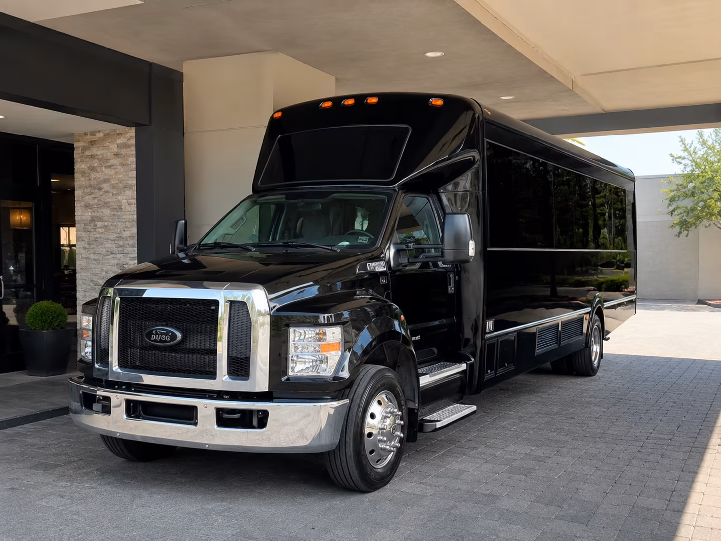 McAllen Sporting Event Transportation party bus exterior