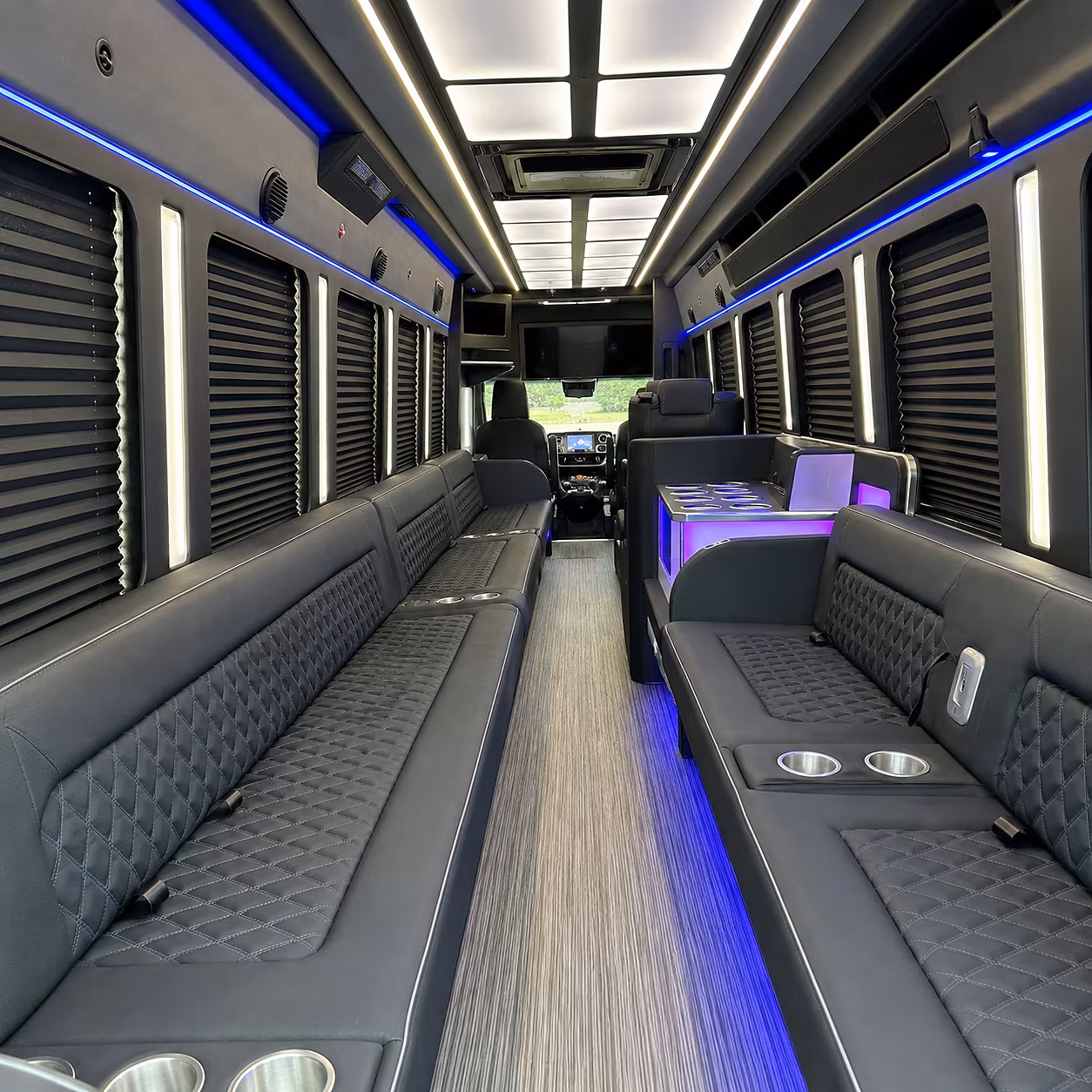 McAllen Sporting Event Transportation party bus interior