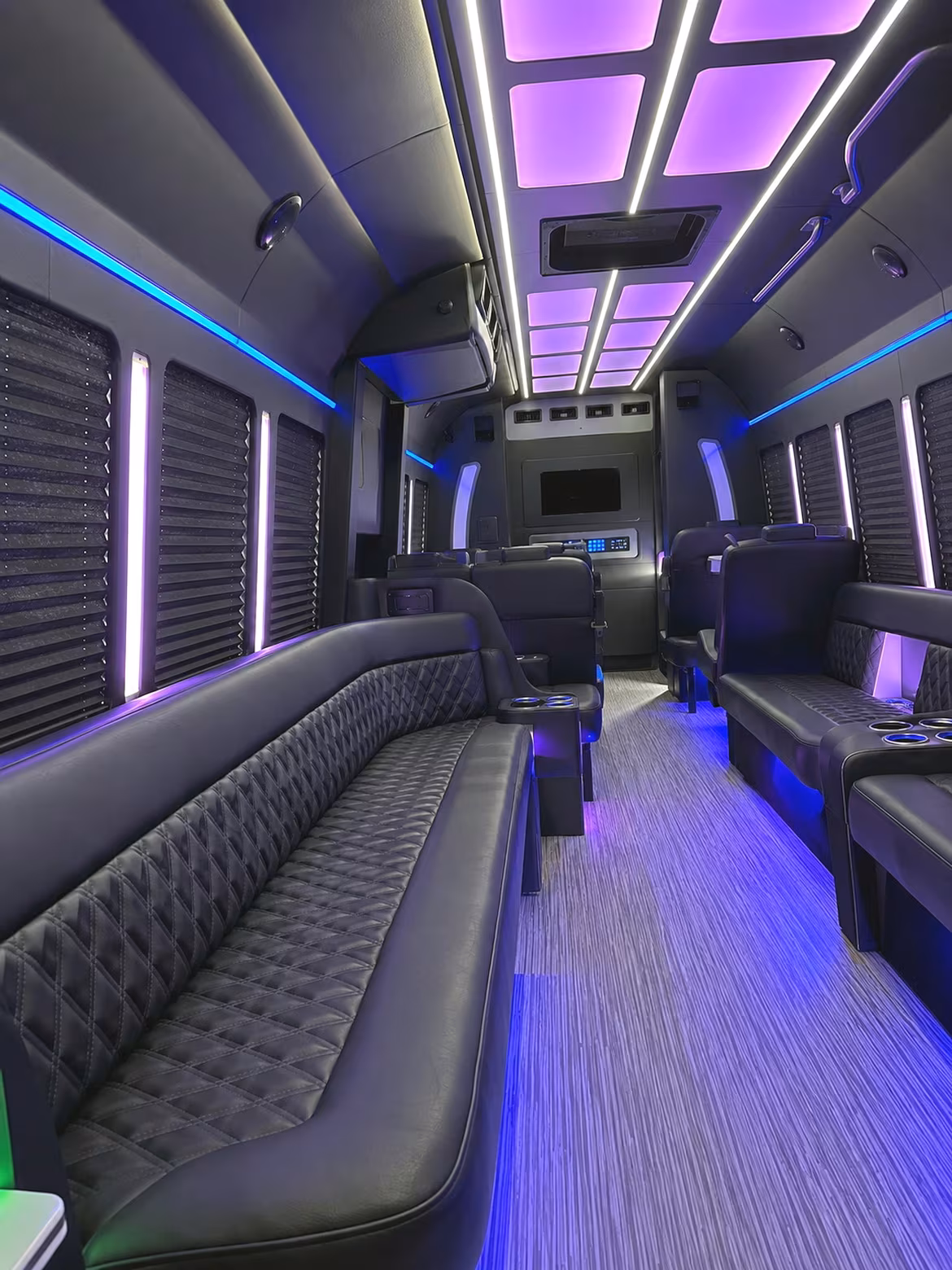 McAllen Wedding Transportation party bus interior